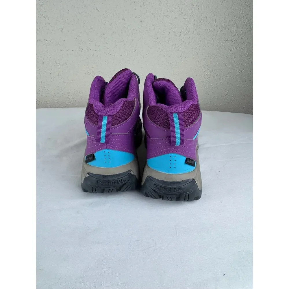 Merrell Kids Oakcreek Mid Lace Waterproof Purple Boots Girls Size 3